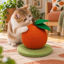 Dekoratif Kedi Tırmalama Oyuncağı, Halat Sarımlı Portakal Tasarım, Tabanlı Kedi Tırmalama ve