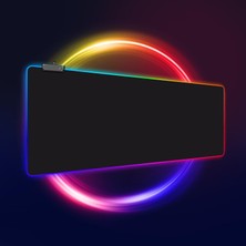 Yükseltme Rgb Oyun Fare Altlığı, 13 Işık Modu Genişletilmiş Yumuşak Bilgisayar Klavye Matı