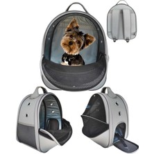 La Vista Yırtılmaz Fileli Paris Kedi, Küçük Köpek Sırt Taşıma Çantası Gri 32-26-40CM