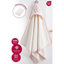 Kapüşonlu Bebek Banyo HAVLUSU%100 Pamuk Bebek Havlu Oeko-Tex® Havlu Kundak - Kırık Beyaz, 75 x