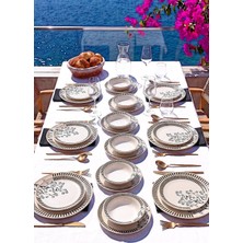 Black Flow 24 Parça 6 Kişilik Lüx Yemek Takımı, Yemek Seti