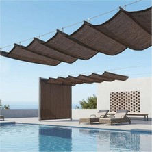 Yelken Geri Çekilebilir Dalga Güneşliği, Pergola Için Uv Korumalı Hdpe Dış Mekan Veranda Ver