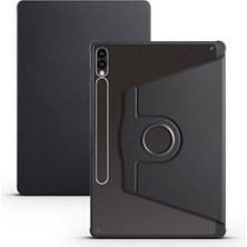 Samsung Galaxy Tab S9 Fe PLUS/S10 Plus/s9 Plus Uyumlu Kılıf, Termik Kalem Bölmeli Dönebilen Standlı Case, Siyah
