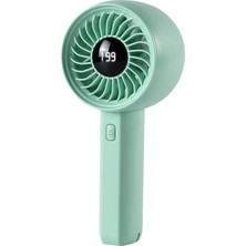 Mini,taşınabilir,şarjlı, LED Göstergeli El Fanı Yeşil ZB162Y