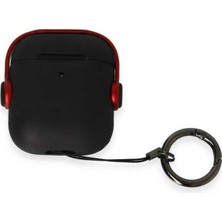Bin1çeşit Airpods 2 (2.nesil) Cool Kılıf - Siyah-Kırmızı