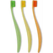 Promıs Colored Bioplastik 3’lü Diş Fırça Seti – 6750 Yumuşak Kıl, Ergonomik Lignin Sap, Canlı Renkler, Antibakteriyel, Italyan Tasarımı, Alman Üretimi