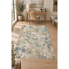 Rugs Modern Halı Dora Vintage Modern Soyut Desenli Bej, Kırık Beyaz ve Açık Gri Ince Dokuma Taban Salon Halısı OZL408