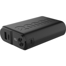 Powerbank Pd 20W 2usb-C 1usb-A 20.000 Mah, Ultra Kompakt ve Hafif Tasarım,led Ekran, Renk: Siyah