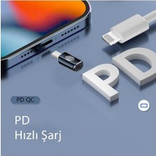 35W Lightning To Type C 15 Max Pro Plus Yuva Çevirici Hızlı Şarj Aktarımı Otg Dönüştürücü Gri Otgtm-G