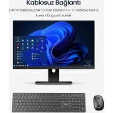SPT6318 Kablosuz Klavye ve Mouse Seti, Tam Boyutlu, Sağ ve Sol Elle Kullanıma Uygun Türkçe Q Klavye Mouse Seti Siyah