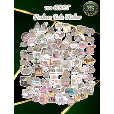 100'LÜ Sevimli Kedi Sticker Seti, Suya Dayanıklı, Renkli Çıkartmalar, Laptop Defter Tablet Ajanda Için