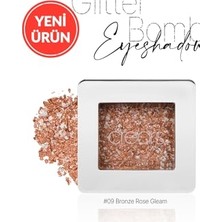 Glitter Bomb Eyeshadow 09 Bronze Rose Gleam, Mücevher Parlaklığında Tekli Far
