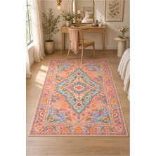 Rugs Modern Halı Dora Oryantal Madalyon Çiçek Desenli Çok Renkli Ince Dokuma Taban Salon Halısı OZL409