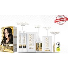Serisi 24K Altın Parçacıklı Serum ile 1 Kutu 2 x 50 ml ve Geliştiriciler Saç Boyası (Koyu Kahve 3.0)