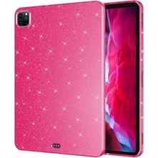 iPad Pro 11 2022 M2 Uyumlu Pembe-Koyu, Simli Parlak Sbt Koton Tablet Kılıfı