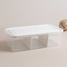 Bin1çeşit Şeffaf Plastik Buzdolabı Organizeri 6 Litre Kapaklı 3 Bölmeli