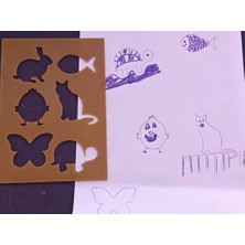 Bin1çeşit 3D Baskı Hayvan Figürleri Çizim Şablonu - Çoklu Desen Kalıbı - Kahverengi