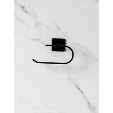 Prime Yapışkanlı Tuvalet Kağıtlığı, Modern Siyah Mat, Metal, 15X15 cm