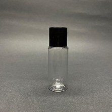 10 Adet 15 cc Şeffaf Pet Şişe, Siyah Sızdırmaz Kapaklı, 15 ml