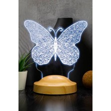 Kelebek Tasarımlı 3D LED Masa Lambası