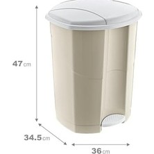 Prime Pedallı Çöp Kovası 30 Lt Latte