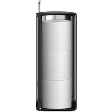 Prime Easystore Luxe Paslanmaz Çelik Gizli Tuvalet Kağıdı Tutacağı, Kapaklı Stand, 3 Ruloya Kadar Hods