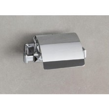 Prime Kapaklı Tuvalet Kağıtlığı Krom Renk 67X126X167 mm