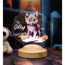 Prime Sevimli Kurt Çocuk Odası Gece Lambası, Kurt Köpeği Bebek Doğum Günü Hediyesi, Isimli Çocuk Hediyesi (Küçük Boy)