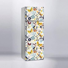 Prime Buzdolabı Kaplama Dolap Kaplama Etiketi Çiçek Sarı Kelebek