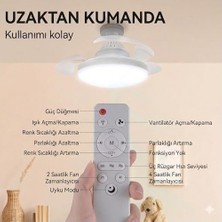 Prime Dolunay Fanlı LED Ampul - 72W 7850 Lümen - 3 Renk Yanma Modlu (Beyaz, Gün Işığı, Natural) - Uzaktan Kumandalı, Dimlenebilir Hayalet Pervaneli Ta