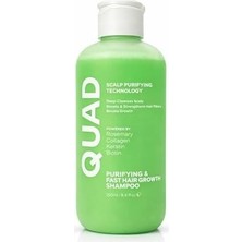 Prime Quad Saç Dökülmesi Karşıtı Hızlı Büyüme Şampuanı, Biberiye Biotin Keratin Kolajen, Tüm Saç Tipleri, 250 ml