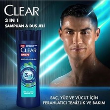 Prime Clear Men 3 In 1 Şampuan & Duş Jeli Ferahlatıcı Mentol Etkisi Saç Yüz Vücut Için 350 ml