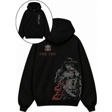 Fuddy Moda Unisex Oversize One Piece Ace Sırt Baskılı Kapüşonlu Fermuarlı Anime Zip Hoodie