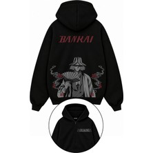 Fuddy Moda Unisex Oversize Bleach Kisuke Urahara Sırt Baskılı Kapüşonlu Fermuarlı Anime Zip Hoodie