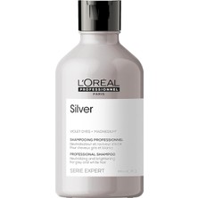 Prime L'oréal Professionnel Paris Serie Expert Silver Çok Açık Sarı, Gri ve Beyaz Saçlar Için Renk Dengeleyici Mor Şampuanı 300 ml
