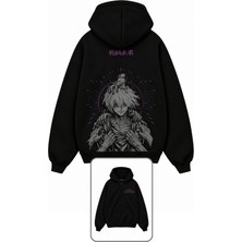 Fuddy Moda Unisex Oversize My Hero Academia Tomura Shigaraki Sırt Baskılı Kapüşonlu Fermuarlı Anime Zip Hoodie