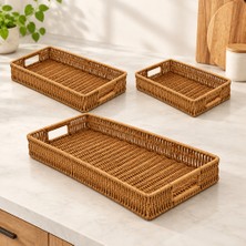 Dolozena Hasır Dörtgen Tepsi