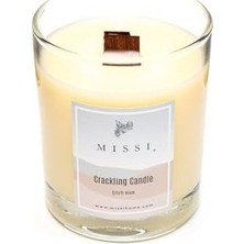Ahşap Fitilli Palo Santo Kokulu Ekru Cracklıng Vegan Mum (Çıtırtılı)