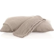 Müslin Yastık Kılıfı 2 Adet Set, 50X70 cm 100% Pamuk Yumuşak Nefes Alabilir Kapaklı 4 Katlı Muslin Kumaş Düz Renk Yastık Kılıfları (Bej, 50X70 cm (2 A