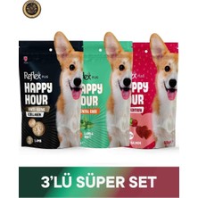 Dolozena Reflex Plus Happy Hour Anti Aging Collagen & Dental Care - Ağız ve Diş Sağlığı & Love Edition Köpek Ödül Maması Seti 3X60 gr