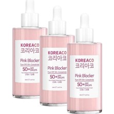 Prime Blocker Pink Yüzde Yüz Saf Spf 50+ Ton Eşitleyici Yüksek Uvb ve Uva Korumalı 50ML Güneş Serumu (3 Paketi)