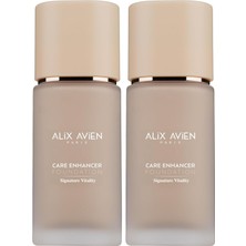 Prime Alix Avien Kırışıklık Karşıtı Nemlendirici SPF30 Parlak Bitişli Fondöten Care Enhancer 801 Gentle Pink (2 Paketi)