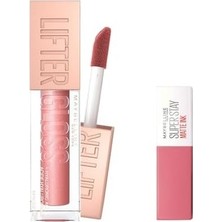 Prime New York Lifter Gloss Nemlendirici Dudak Parlatıcısı - 003 & Mini Super Ink Likit Mat Ruj - 15 Lover Makyaj Seti