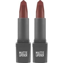Prime Yoğun Renk Veren Uzun Süre Kalıcı Nemlendirici Kadifemsi Mat Ruj - Lipstick 410 Rose (2 Paketi)