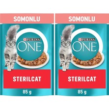 Prime Purına One Somonlu Kısırlaştırılmış Kediler Için Yaş Kedi Maması 85 Gram (2 Paketi)