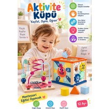 BURADABULDUN Topbright Ahşap Aktivite Küpü 5 I 1 Arada Montessori Eğitici Oyuncak 12 Ay+