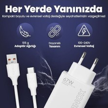 Prime USB Çıkışlı 67W Hızlı Şarj Adaptörü ve 1m USB To Type-C Kablo Seti