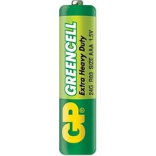 Prime GP24G Greencell R03/1212/AAA Ince Pil, 1.5 Volt, 40'lı Kutu, Yeşil/sarı/beyaz