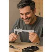 Prime Analog Kumpas, 150 Mm, 0.02 mm Hassasiyetli Ölçüm Aleti, Karbon Çelik Gövde, Iç Dış Derinlik ve Ölçüm Uygunluğu ile Teknik Kaliper