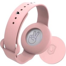 Prime Buff Tagsafe Çocuk Bileklik Silikon Airtag Uyumlu Kılıf Saat Hafif Su Geçirmez (Pembe)